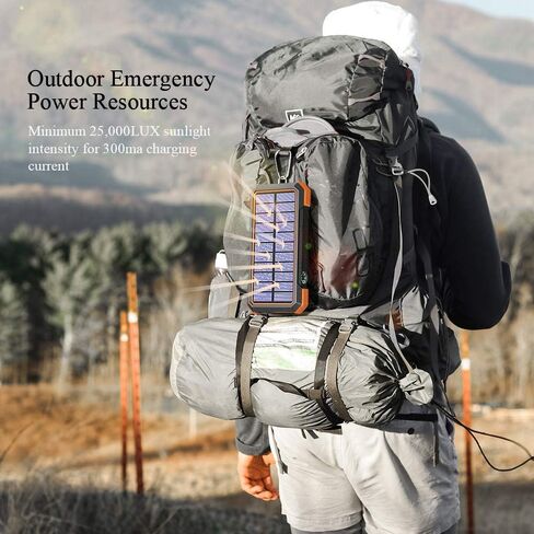 عبوتين من باور بانك شاحن بالطاقة الشمسية بسعة 20,000 مللي أمبير في الساعة، شاحن لاسلكي 10 وات/7.5 وات/5 وات مع 4 مخارج ومدخلات مزدوجة in Kuwait