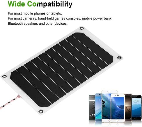 Solar Panel Portable, 10W IP64 Waterproof Solar Panel Mobile Power Charger 5V USB Powerful Charging Compatible for Mobile Phones or Tablets Most Cameras Games Consoles for Outdoor Activities in Saudi Arabia