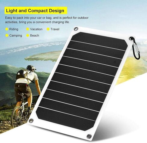 Solar Panel Portable, 10W IP64 Waterproof Solar Panel Mobile Power Charger 5V USB Powerful Charging Compatible for Mobile Phones or Tablets Most Cameras Games Consoles for Outdoor Activities in Saudi Arabia