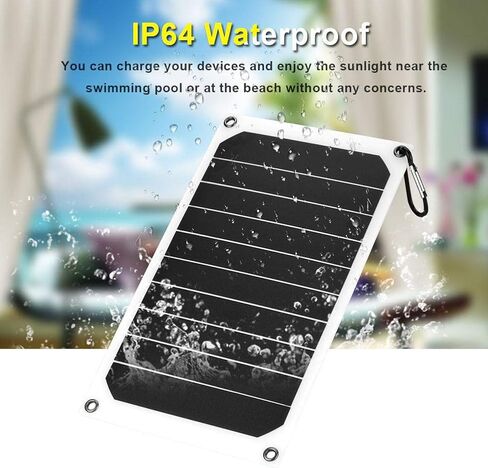 Solar Panel Portable, 10W IP64 Waterproof Solar Panel Mobile Power Charger 5V USB Powerful Charging Compatible for Mobile Phones or Tablets Most Cameras Games Consoles for Outdoor Activities in Saudi Arabia