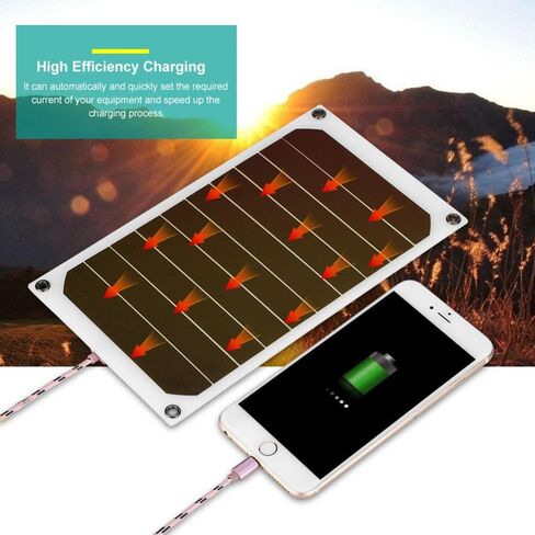 Solar Panel Portable, 10W IP64 Waterproof Solar Panel Mobile Power Charger 5V USB Powerful Charging Compatible for Mobile Phones or Tablets Most Cameras Games Consoles for Outdoor Activities in Saudi Arabia