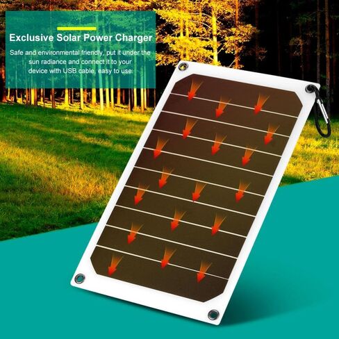 Solar Panel Portable, 10W IP64 Waterproof Solar Panel Mobile Power Charger 5V USB Powerful Charging Compatible for Mobile Phones or Tablets Most Cameras Games Consoles for Outdoor Activities in Saudi Arabia