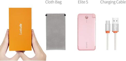 Luxtude Portable Charger iPhone Built in Lightning Cable (MFi Apple Certified), Ultra Slim Portable Phone Charger Thin Battery Pack, 5000mAh Power Bank for iPhone 14/13/12/11/10 etc. (Metal Black) in Kuwait