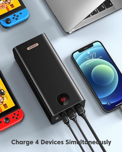 ROMOSS 60,000mAh Large Power Bank, High Capacity Portable Charger 22.5W USB C Fast Charging, Long Lasting External Battery Pack with 4 Outputs & 3 Inputs for iPad, iPhone, Samsung, Switch and More in Saudi Arabia
