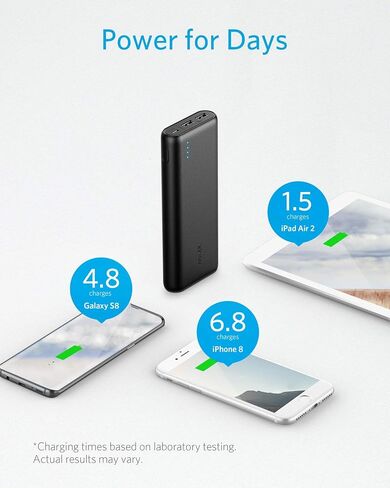 Anker 20,100mAh Portable Charger, Ultra High Capacity Power Bank with 4.8A Output and PowerIQ Technology, External Battery Pack for iPhone 15/15 Plus/15 Pro/15 Pro Max, iPad, Samsung Galaxy, and More in Saudi Arabia