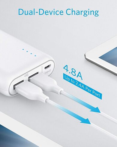 Anker 20,100mAh Portable Charger, Ultra High Capacity Power Bank with 4.8A Output and PowerIQ Technology, External Battery Pack for iPhone 15/15 Plus/15 Pro/15 Pro Max, iPad, Samsung Galaxy, and More in Saudi Arabia