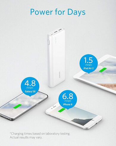 Anker 20,100mAh Portable Charger, Ultra High Capacity Power Bank with 4.8A Output and PowerIQ Technology, External Battery Pack for iPhone 15/15 Plus/15 Pro/15 Pro Max, iPad, Samsung Galaxy, and More in Saudi Arabia
