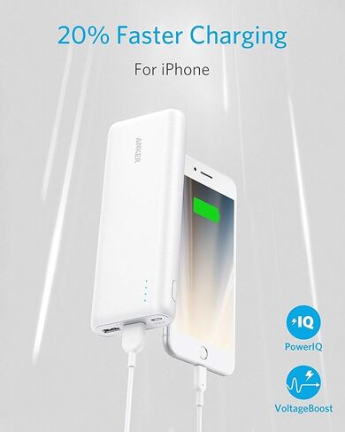 Anker 20,100mAh Portable Charger, Ultra High Capacity Power Bank with 4.8A Output and PowerIQ Technology, External Battery Pack for iPhone 15/15 Plus/15 Pro/15 Pro Max, iPad, Samsung Galaxy, and More in Saudi Arabia