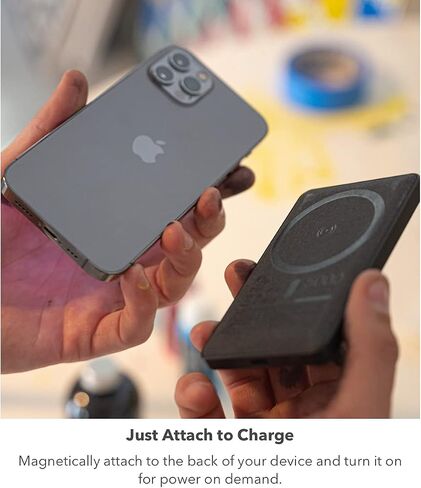 mophie Snap+ Powerstation Wireless Stand - Black - Compatible with MagSafe Enabled iPhones or Any Qi-Enabled Smartphones, Including Apple, Samsung, or Google Phones in Saudi Arabia
