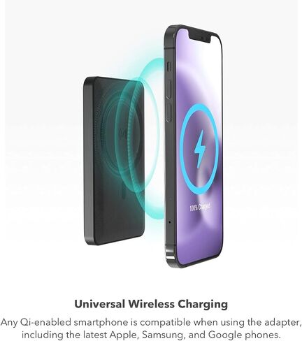 mophie Snap+ Powerstation Wireless Stand - Black - Compatible with MagSafe Enabled iPhones or Any Qi-Enabled Smartphones, Including Apple, Samsung, or Google Phones in Saudi Arabia