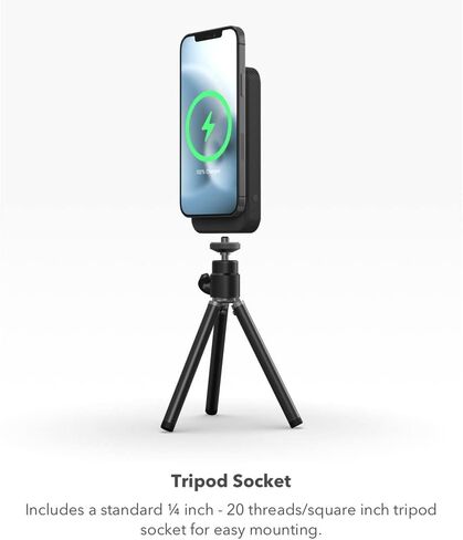 mophie Snap+ Juice Pack Mini - شاحن مغناطيسي محمول لاسلكي مع بطارية داخلية 5000 مللي أمبير في الساعة، متوافق مع الهواتف الذكية التي تدعم MagSafe وQi، يعمل مع هواتف Apple وSamsung وGoogle، أسود in Saudi Arabia