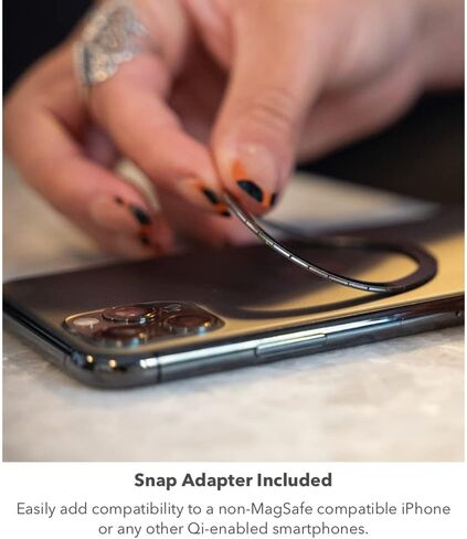 mophie Snap+ Juice Pack Mini - شاحن مغناطيسي محمول لاسلكي مع بطارية داخلية 5000 مللي أمبير في الساعة، متوافق مع الهواتف الذكية التي تدعم MagSafe وQi، يعمل مع هواتف Apple وSamsung وGoogle، أسود in Saudi Arabia