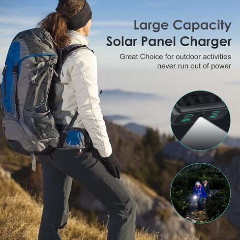 Portable Charger 36800mAh, USB C Input/Output Power Bank, 5 Outputs Battery Pack, IP65 Solar Charger with LED Flashlight, Solar Power Bank Compatible with iPhone 13 12 11 LG Samsung S20 Google in Saudi Arabia