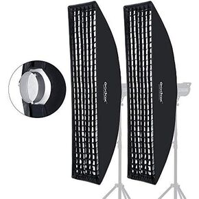 Godox 35x160 سنتيمتر 14 "x 63" خلية النحل العسل شبكة قطاع سوفت بوكس ​​بوينز جبل لستوديو فلاش (2 قطعة) in Kuwait