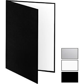 Meking 3 in 1 Photography Reflector Cardboard, 17 x 12 inches Folding Light Diffuser Board for Still Life, Product and Food Photo Shooting - Black, Silver and White, 2 Packs