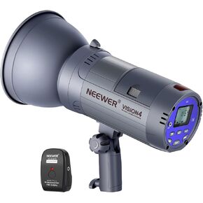 Neewer Vision 4 300W Outdoor Studio Flash Strobe Li-ion Battery Powered Cordless Monolight with 2.4G Wireless Trigger, 1000 Full Power Flashes, Recycle in 0.4-2.5 Sec, Bowens Mount in Kuwait