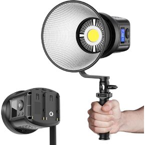 رالينو مصباح فيديو LED 80 واط، مع مروحة تبريد فعالة، اضاءة مستمرة 5600 كلفن سي ار اي 95+ سطوع قابل للتعديل، حامل بوينز لتسجيل الفيديو والتصوير في الهواء الطلق ومقابلات يوتيوب in Kuwait