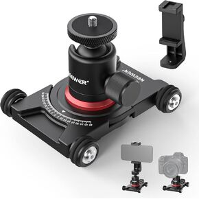 NEEWER Camera Slider Dolly with Ball Head & Phone Clamp,4 Wheeled Tabletop Dolly Manual Skater with 360° Panorama Compatible with DSLR Camera Video Camcorder GoPro iPhone and Android Smartphone, SD001 in Saudi Arabia