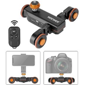 Neewer 3-Wheels Wireless Video Camera Dolly, 3-Speed Motorized Electric Track Rail Slider Dolly Car with Remote Control, Compatible with DSLR Camera, Camcorder, Gopro, iPhone, and Android Smartphone in Saudi Arabia