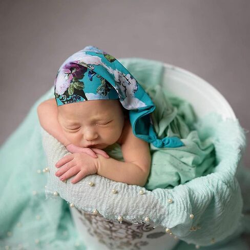 M&G House Newborn Photography Props Wrap Handmade Pearl Decor Wrap Blanket for Baby Photo Props 35.5 X 67 Inch Newborn Photo Shoot Outfits Wraps Baby Photoshoot Props(Bean Green) in Saudi Arabia