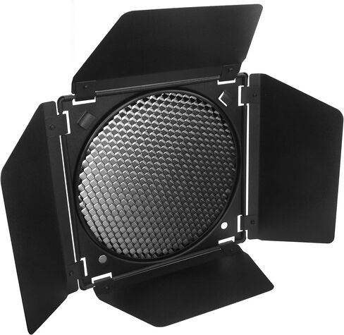 fotoconic BD-04 Barn Door Barndoor with Honeycomb Grid and 4 Color Gel Filters (Red Yellow Blue Green) for 7 Inch Standard Reflector in Saudi Arabia