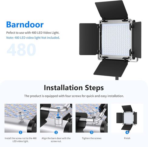 نيوير باب حظيرة فيديو LED احترافي للوحة اضاءة LED نيوير 480 مقاس 4.5 × 6.9 انش/11.5 × 17.5 سم، هيكل معدني صلب (يتضمن باب الحظيرة فقط) in Kuwait