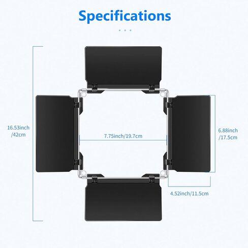 نيوير باب حظيرة فيديو LED احترافي للوحة اضاءة LED نيوير 480 مقاس 4.5 × 6.9 انش/11.5 × 17.5 سم، هيكل معدني صلب (يتضمن باب الحظيرة فقط) in Kuwait