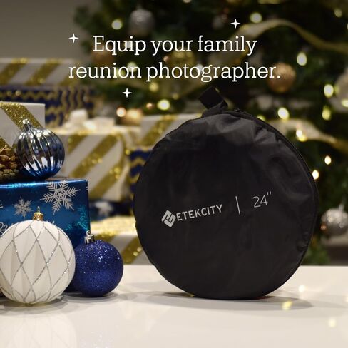 Etekcity 24 بوصة (60 سم) 5 في 1 عاكس ضوئي للتصوير الفوتوغرافي عاكس صور متعدد الأقراص قابل للطي مع حقيبة - شفاف، فضي، ذهبي، أبيض وأسود in Kuwait