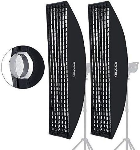 Godox 35x160cm 14"x63" Beehive Honeycomb Grid Strip Softbox Bowens Mount for Studio Flash (2pcs) in Saudi Arabia