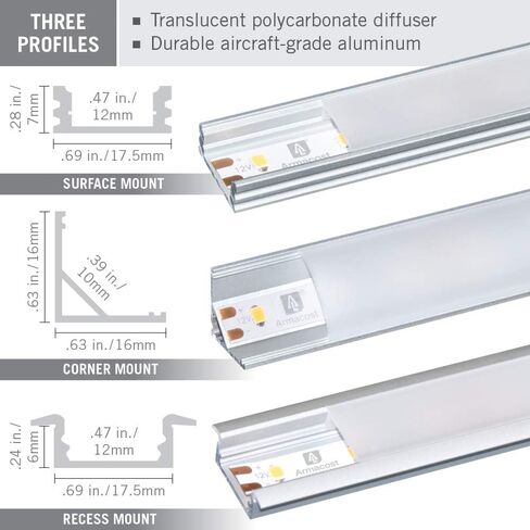Armacost Lighting Bendable Surface Mount LED Tape Light Mounting Channel 5-Pack. 960053 in Saudi Arabia
