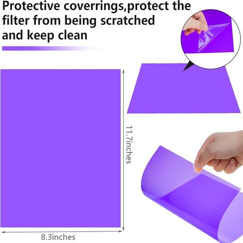 Pangda 9 Pack Purple Gel Light Filter Purple Lighting Gel Sheets Colored Film to Cover Lights Plastic Colored Overlays Correction, 1.7 by 8.3 Inches for Film, Video, Photo, Stage in Saudi Arabia