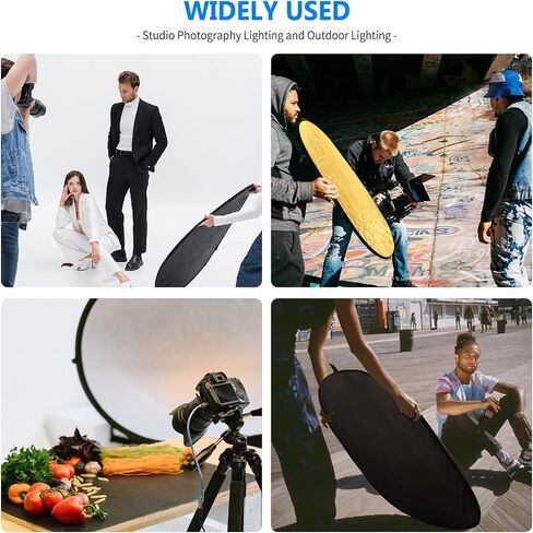 Neewer 5 in 1 Portable Round Collapsible Multi Disc Photography Lighting Reflector 24x36 inches/60x90centimeters with Carrying Case for Photo Studio Shooting in Saudi Arabia