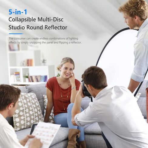 Neewer 5 in 1 Portable Round Collapsible Multi Disc Photography Lighting Reflector 24x36 inches/60x90centimeters with Carrying Case for Photo Studio Shooting in Saudi Arabia