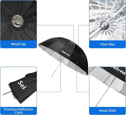 Selens 41inch/104cm Diameter White Translucent Reflective Lighting Umbrella for Photo Video Studio, Lighting Diffuser in Saudi Arabia