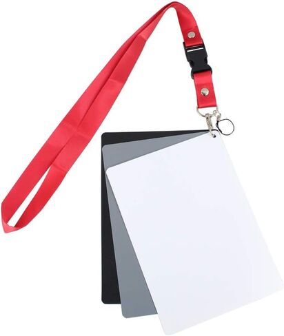 Foto&Tech 3 in 1 100% Waterproof Premium Reference White Balance Card- 3 Card Digital Color Correction Tool / 18 Percent Digital Gray Card with Carry Lanyard + with Foto&Tech Velvet Bag (1 Set) in Saudi Arabia