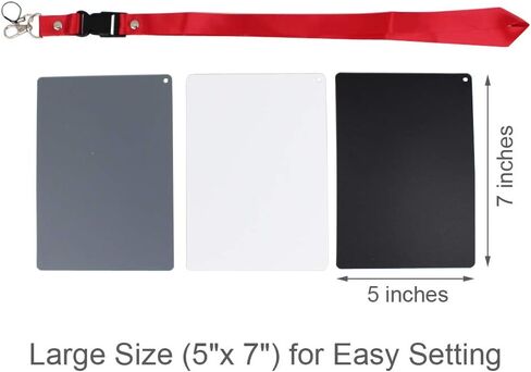 Foto&Tech 3 in 1 100% Waterproof Premium Reference White Balance Card- 3 Card Digital Color Correction Tool / 18 Percent Digital Gray Card with Carry Lanyard + with Foto&Tech Velvet Bag (1 Set) in Saudi Arabia