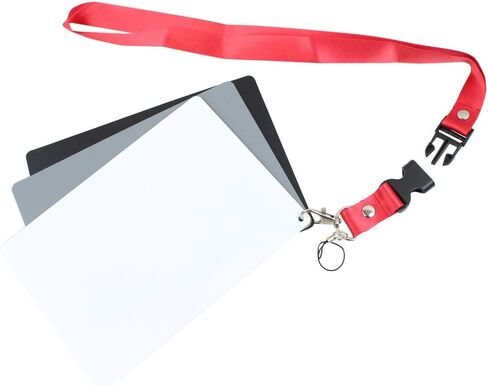 Foto&Tech 3 in 1 100% Waterproof Premium Reference White Balance Card- 3 Card Digital Color Correction Tool / 18 Percent Digital Gray Card with Carry Lanyard + with Foto&Tech Velvet Bag (1 Set) in Saudi Arabia