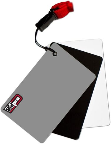 Vidpro White Balance 3 Card Set with Lanyard Strap 2"x3" Inch Grey, Black, White in Box in Saudi Arabia