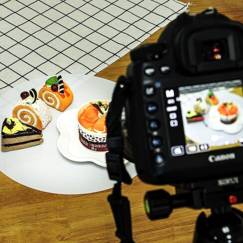 2 Pieces 12 Inch Reflective Display Table Riser Professional Product Photography Black and White Background Product Display for Product Table Top Photography Shooting in Saudi Arabia