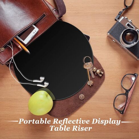 2 Pieces 12 Inch Reflective Display Table Riser Professional Product Photography Black and White Background Product Display for Product Table Top Photography Shooting in Saudi Arabia