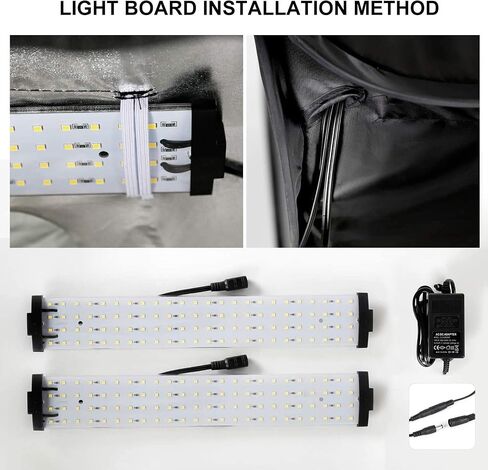 صندوق إضاءة استوديو الصور مقاس 16 × 16 بوصة مع مصابيح LED | خيام تصوير خلفية محمولة مع 4 خلفيات (أسود، أبيض، أزرق، أخضر) in Kuwait