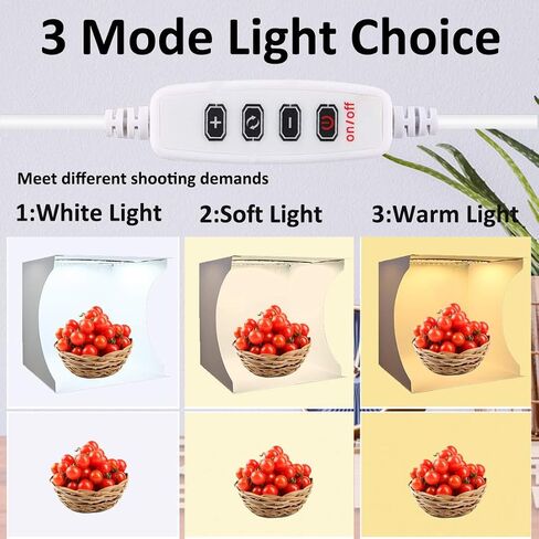Mini Photo Studio Light Box,Portable Folding Photography Light Tent kit with 40pcs LED Light + 6 Kinds Color Backgrounds for Small Size Products in Saudi Arabia