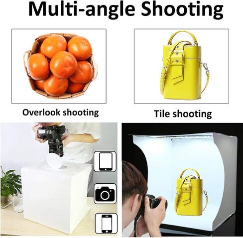 Mini Photo Studio Light Box,Portable Folding Photography Light Tent kit with 40pcs LED Light + 6 Kinds Color Backgrounds for Small Size Products in Saudi Arabia