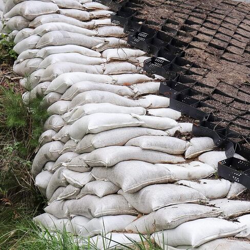 100 Pieces Empty Sandbag Heavy Duty Flooding Outdoor Woven Polypropylene Sand Bags with Solid Ties for UV Protection Emergency Situation Roadblock Building Construction, 26 x 14 Inches in Saudi Arabia
