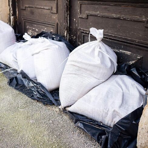100 Pieces Empty Sandbag Heavy Duty Flooding Outdoor Woven Polypropylene Sand Bags with Solid Ties for UV Protection Emergency Situation Roadblock Building Construction, 26 x 14 Inches in Saudi Arabia