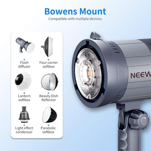 Neewer Vision 4 300W Outdoor Studio Flash Strobe Li-ion Battery Powered Cordless Monolight with 2.4G Wireless Trigger, 1000 Full Power Flashes, Recycle in 0.4-2.5 Sec, Bowens Mount in Kuwait