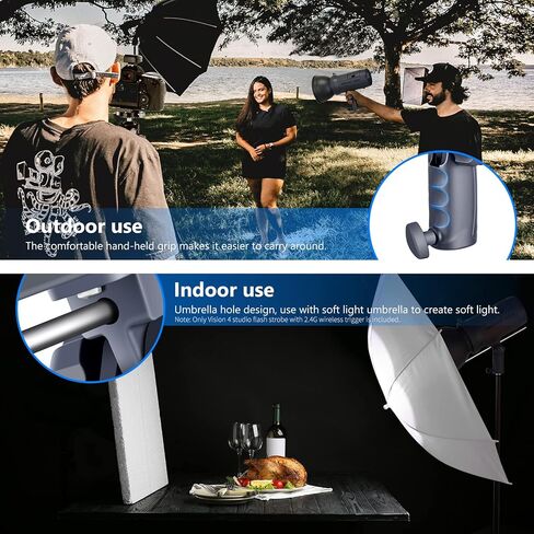 Neewer Vision 4 300W Outdoor Studio Flash Strobe Li-ion Battery Powered Cordless Monolight with 2.4G Wireless Trigger, 1000 Full Power Flashes, Recycle in 0.4-2.5 Sec, Bowens Mount in Kuwait