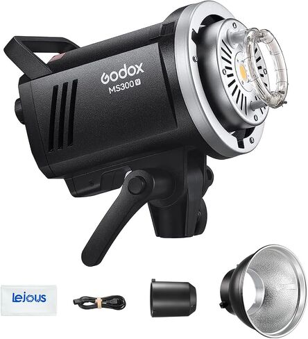 Godox MS300V MS300-V Studio Flash, 300ws 5600K Daylight Bowens Mount Monolight, Built-in Godox 2.4G Wireless System, 0.1-1.3s Recycle Time, LED Modelling Lamp in Saudi Arabia
