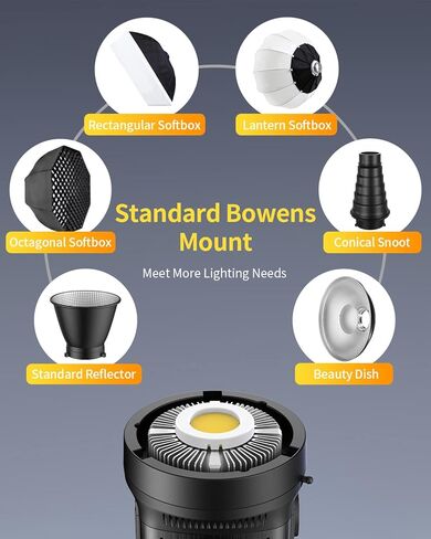 رالينو مصباح فيديو LED 80 واط، مع مروحة تبريد فعالة، اضاءة مستمرة 5600 كلفن سي ار اي 95+ سطوع قابل للتعديل، حامل بوينز لتسجيل الفيديو والتصوير في الهواء الطلق ومقابلات يوتيوب in Kuwait