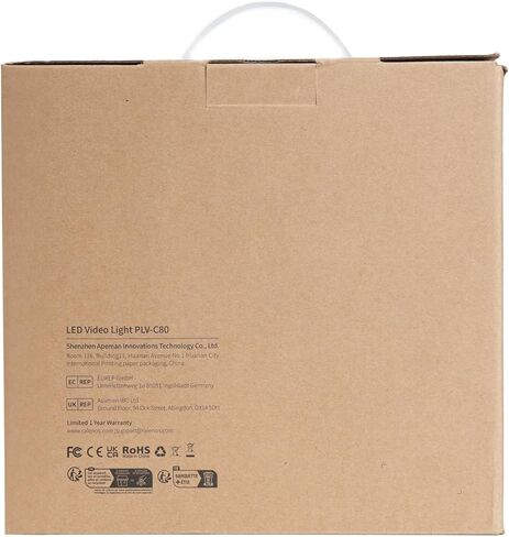 رالينو مصباح فيديو LED 80 واط، مع مروحة تبريد فعالة، اضاءة مستمرة 5600 كلفن سي ار اي 95+ سطوع قابل للتعديل، حامل بوينز لتسجيل الفيديو والتصوير في الهواء الطلق ومقابلات يوتيوب in Kuwait